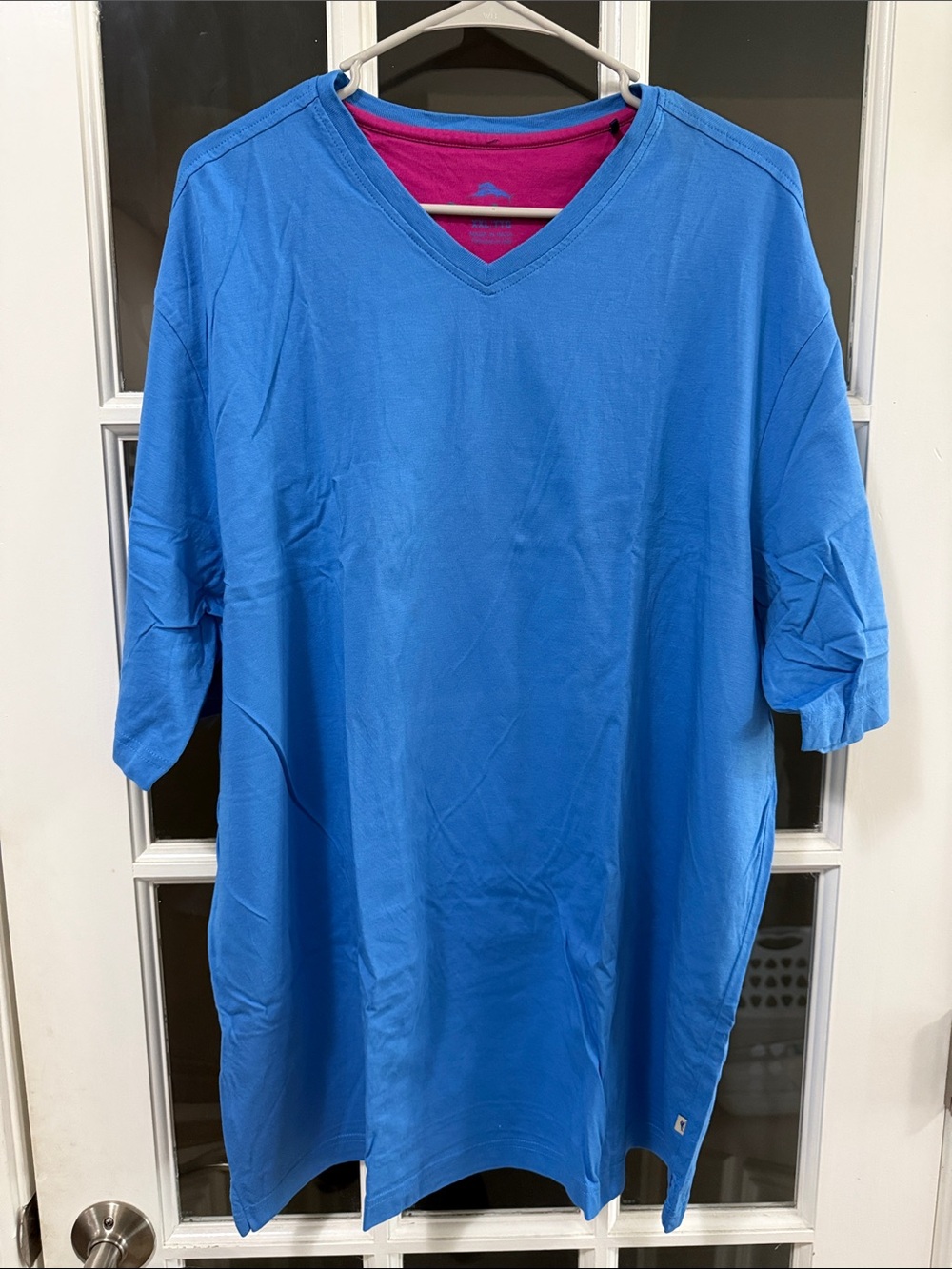 Tommy Bahama Blue Tee with Pink Inner Neck